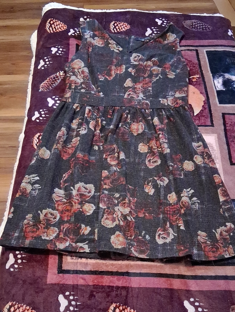 Thakoon Gray Floral Sleeveless Fit-and-Flare Dress